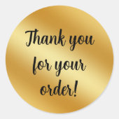 高級金ゴールドメタリックサンキュー ラウンドシール (正面)