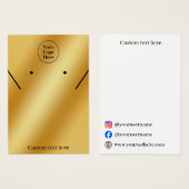 高級金ゴールドメタリックネックレスイヤリングディスプレイカード (正面&裏面)