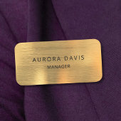 高級金ゴールドメタリックビモダンジネス 名札