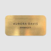 高級金ゴールドメタリックビモダンジネス 名札 (正面)