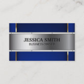 高級金ゴールドメタリックブルー 名刺 (正面)