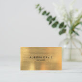 高級金ゴールドメタリックミニマモダンリスト 名刺 (スタンド正面)