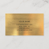 高級金ゴールドメタリックミニマモダンリスト 名刺 (裏面)