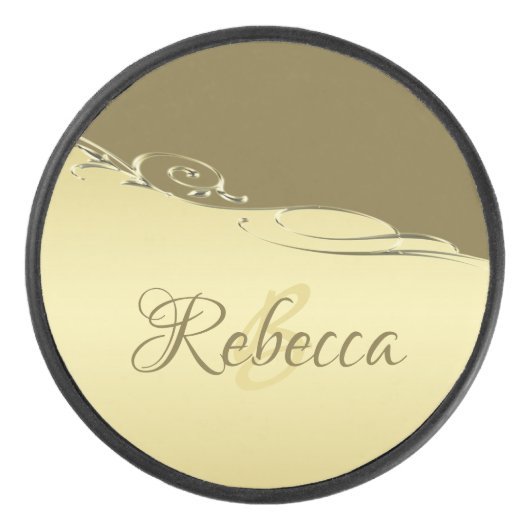 高級金ゴールドメタル軍隊金ゴールド アイスホッケーパック (正面)