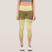 高級金ゴールドメタル軍隊金ゴールド カプリレギンス (正面)