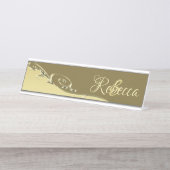 高級金ゴールドメタル軍隊金ゴールド デスクネームプレート (正面)