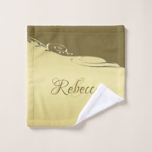 高級金ゴールドメタル軍隊金ゴールド バスタオルセット (ウォッシュタオル)