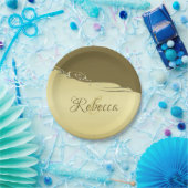 高級金ゴールドメタル軍隊金ゴールド ペーパープレート (パーティー)