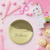 高級金ゴールドメタル軍隊金ゴールド ペーパープレート (パーティー)