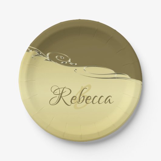 高級金ゴールドメタル軍隊金ゴールド ペーパープレート (正面)