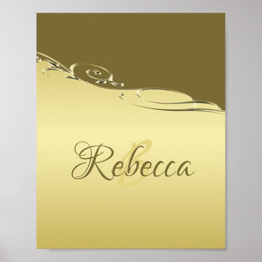 高級金ゴールドメタル軍隊金ゴールド ポスター (正面)