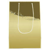 高級金ゴールドメタル軍隊金ゴールド ミディアムペーパーバッグ (裏面)