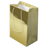高級金ゴールドメタル軍隊金ゴールド ミディアムペーパーバッグ (裏面アングル)