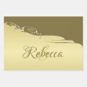 高級金ゴールドメタル軍隊金ゴールド ラッピングペーパーシート (正面)