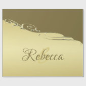 高級金ゴールドメタル軍隊金ゴールド ラッピングペーパー (フラット)