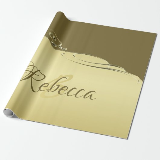高級金ゴールドメタル軍隊金ゴールド ラッピングペーパー (アンロールド)