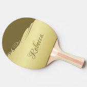 高級金ゴールドメタル軍隊金ゴールド 卓球ラケット (横)