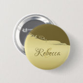 高級金ゴールドメタル軍隊金ゴールド 缶バッジ (正面&裏面)