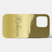 高級金ゴールドメタル軍隊金ゴールド Case-Mate iPhoneケース (裏面 (横))