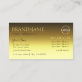 高級金ゴールドモダン鏡スタイリッシュフォント(ロゴ付) 名刺 (裏面)