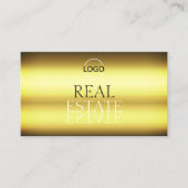 高級金ゴールドモダン鏡スタイリッシュフォント(ロゴ付) 名刺 (正面)