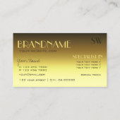 高級金ゴールドモダン鏡文字付きモノグラム 名刺 (裏面)