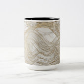 高級金ゴールドライン抽象芸術マエレガントグモダン- Des ツートーンマグカップ (中央)