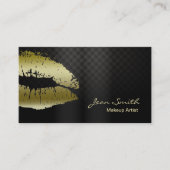 高級金ゴールドリップメイクアップアーティスト 名刺 (正面)