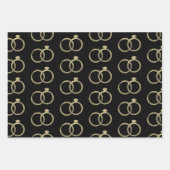 高級金ゴールドリングや輪結婚ズ ラッピングペーパーシート (正面3)