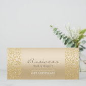 高級金ゴールドレオパード印刷サロンギフト証明書 (スタンド正面)