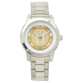 高級金ゴールドヴィンテージ速度計クロックMPHディスプレイ 腕時計