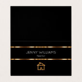 高級金ゴールド不動産仲介業者テーマ折り畳み名刺 名刺 (外部フラット)