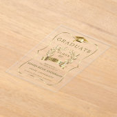 高級金ゴールド卒業発表 アクリル招待状 (レイダウン)