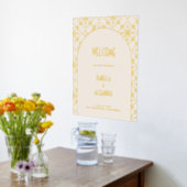 高級金ゴールド地中海のタイル結婚の歓迎 箔ポスター (レイダウン (キッチン))