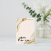 高級金ゴールド大理石フォイルのスクリプトイヤリングディスプレイ 名刺 (スタンド正面)