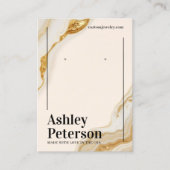 高級金ゴールド大理石フォイルのスクリプトイヤリングディスプレイ 名刺 (正面)