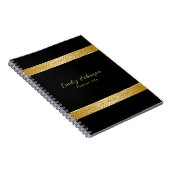 高級金ゴールド幾何学的パター縁どン ノートブック (右側)