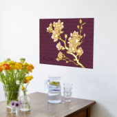 高級金ゴールド抽象芸術モダンさくらんぼ花 箔ポスター (レイダウン (キッチン))