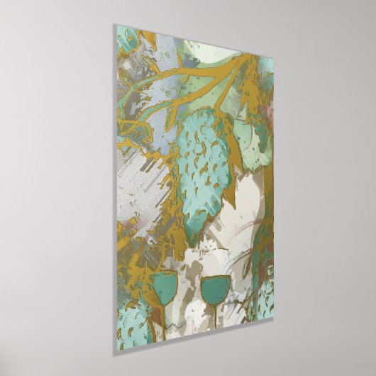 高級金ゴールド抽象芸術素晴らしブドウ実在品 箔ポスター (レイダウン)