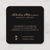 高級金ゴールド植物台本の写真 スクエア名刺 (裏面)