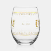 高級金ゴールド植物学フローラ「開花」飲み物用品セット ステムなしワイングラス (左)