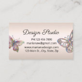 高級金ゴールド滴下グリッターレインボーチョウ 名刺 (裏面)