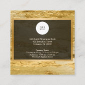 高級金ゴールド理容師ショップQRコードロゴソーシャルメディア スクエア名刺 (裏面)