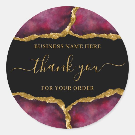 高級金ゴールド瑪瑙の書道ビジネスサンキュー ラウンドシール (正面)