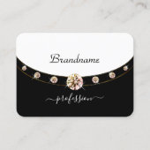 高級金ゴールド白黒イニシャルライン石 名刺 (正面)