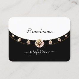 高級金ゴールド白黒イニシャルライン石 名刺