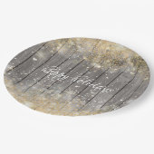 高級金ゴールド紙吹雪クリスマスパーティー ペーパープレート (アングル)