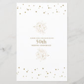 高級金ゴールド紙吹雪50結婚th's Anniversary Menu (裏面)
