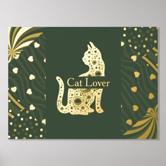 高級金ゴールド素晴らし抽象芸術実在ー 箔ポスター (正面)