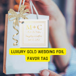 高級金ゴールド結婚ズ フェイバータグ<br><div class="desc">金ゴールドフォイルエレガントデザインとモノグラム結婚の日付 – とトレンディーはスクリプトレタリングの後で幸せに続く。二重枠はシック縁どなtouchを追加。ま感謝していた、バック上のテンプレートを削除保する。</div>